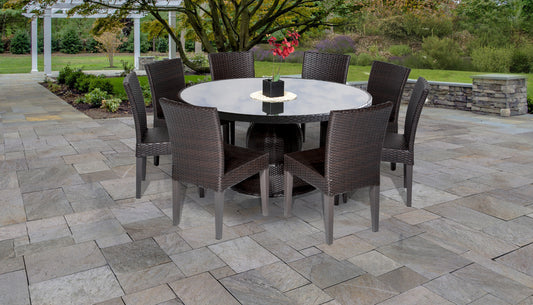 Belle 9 Piece Round Outdoor Patio Wicker Dining Set