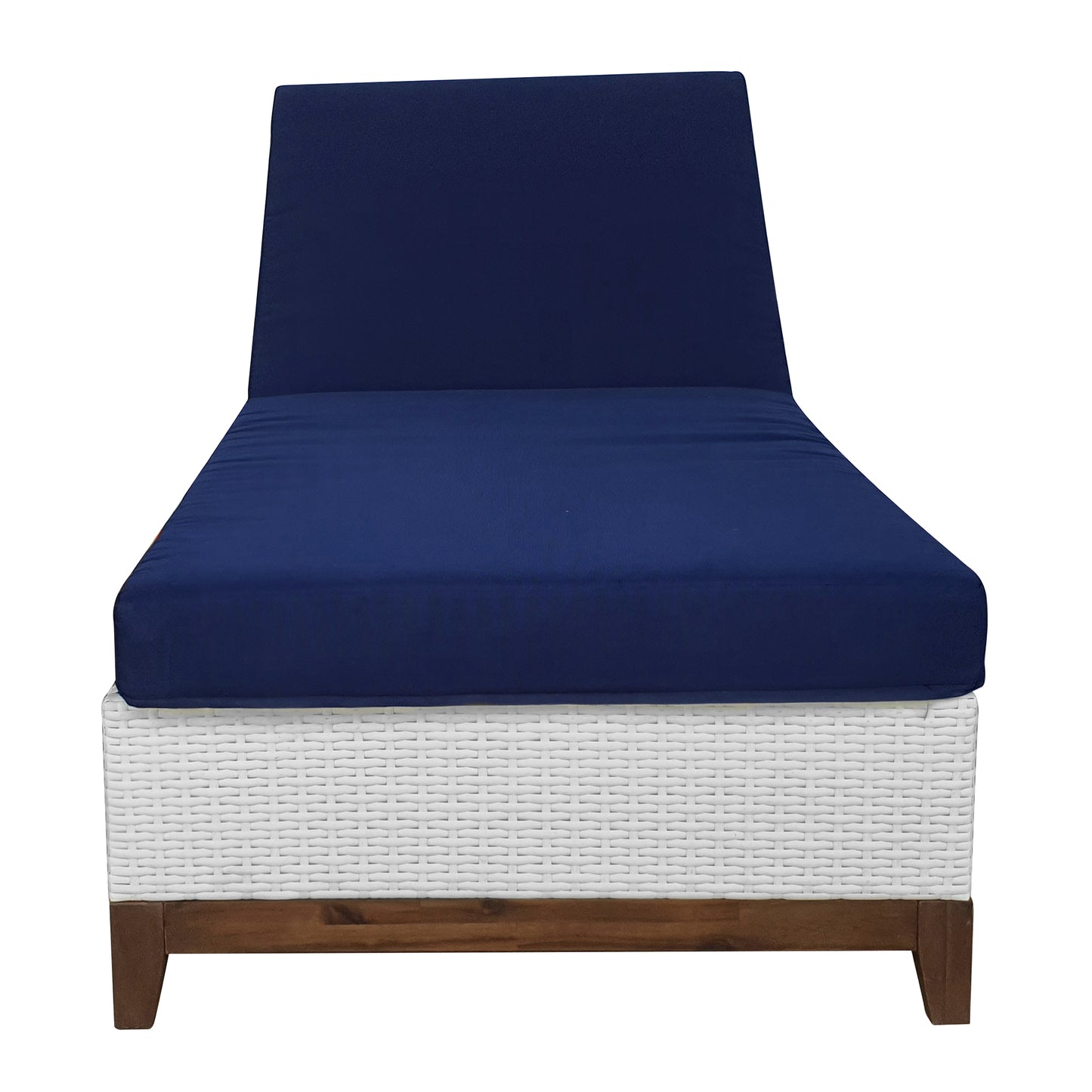 TK Classics Outdoor Wicker Chaise Lounge with Acacia Base