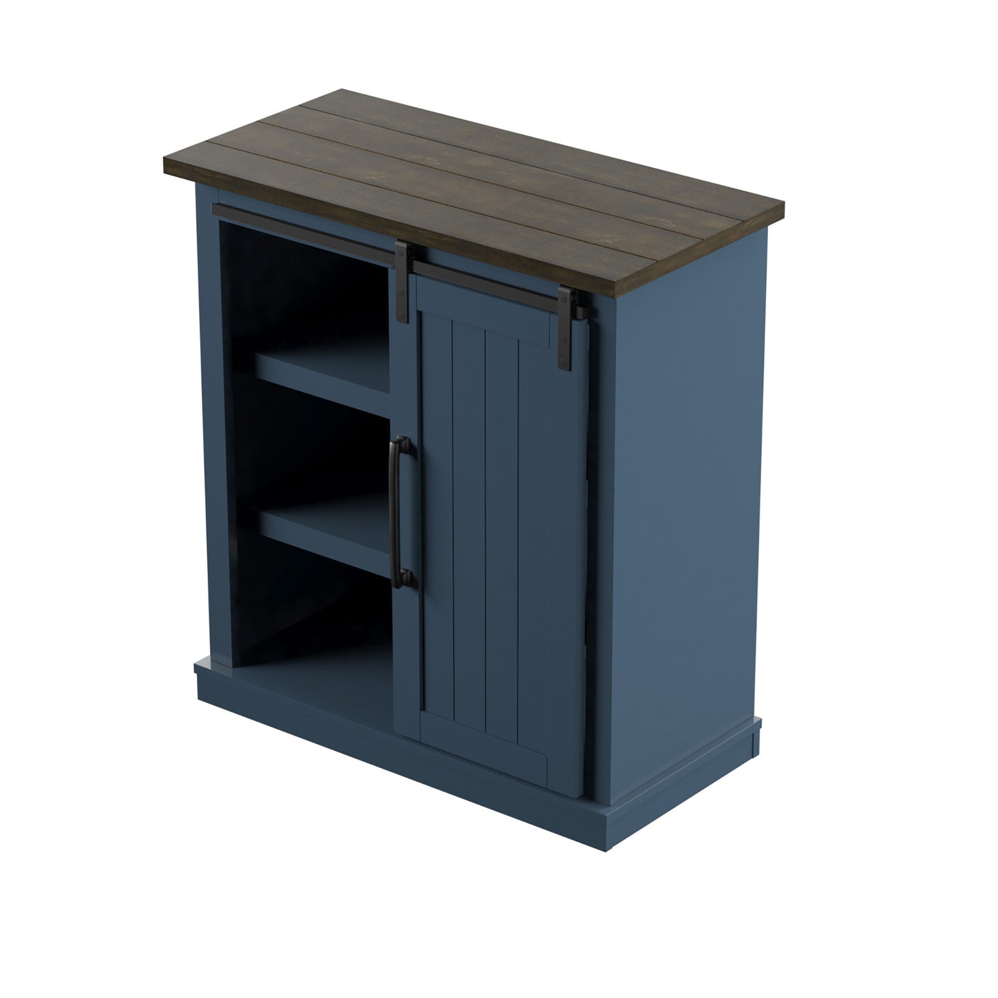 Accent Cabinet with Sliding Barn Door and Adjustable Shelving