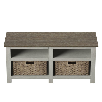 Storage Bench with Included Baskets