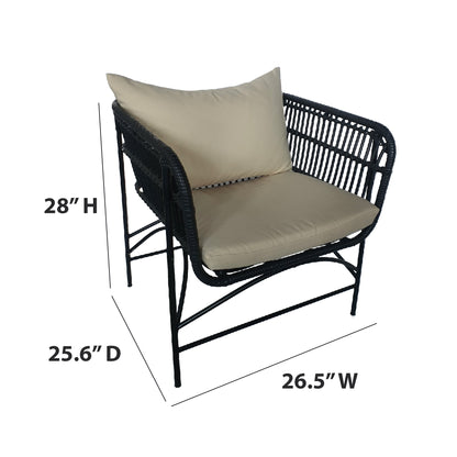 TK Classics Outdoor Arm Chairs with Cushions, Set of 2