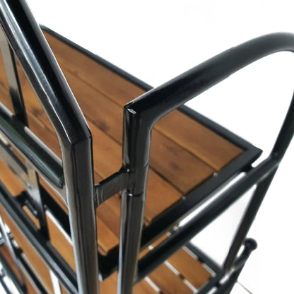 TK Classics Plant Stand with Planked Acacia Shelves