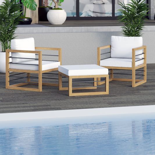 TK Classics 3 Piece Aluminum Outdoor Conversation Set
