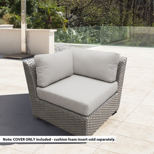 TK Classics Outdoor Cushion Slipcovers for Low-Back Corner Chair Cushions, 6 inches Thick - Ash