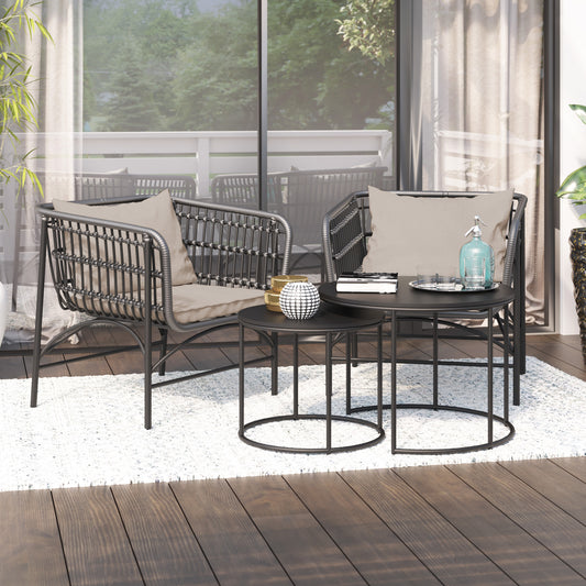 TK Classics 3 Piece Outdoor Conversation Set with Cushions