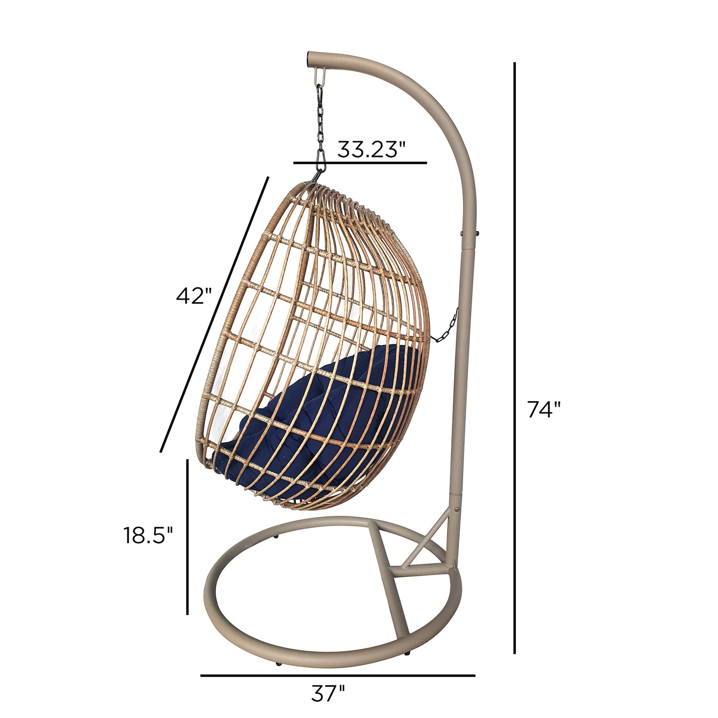 TK Classics Swing Egg Chair Hammock with Cushion and Stand