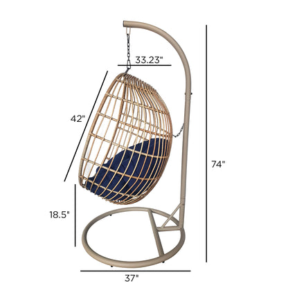 TK Classics Swing Egg Chair Hammock with Cushion and Stand