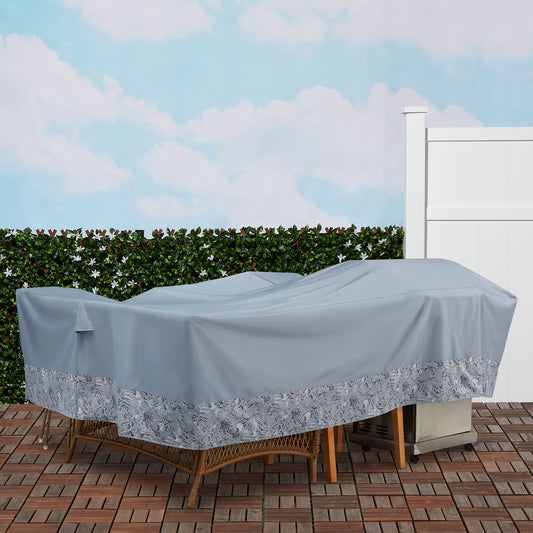 Vera Bradley by Classic Accessories Water-Resistant General Purpose/Conversation Set Cover, 100 x 70 x 25 Inch, Rain Forest Toile Gray