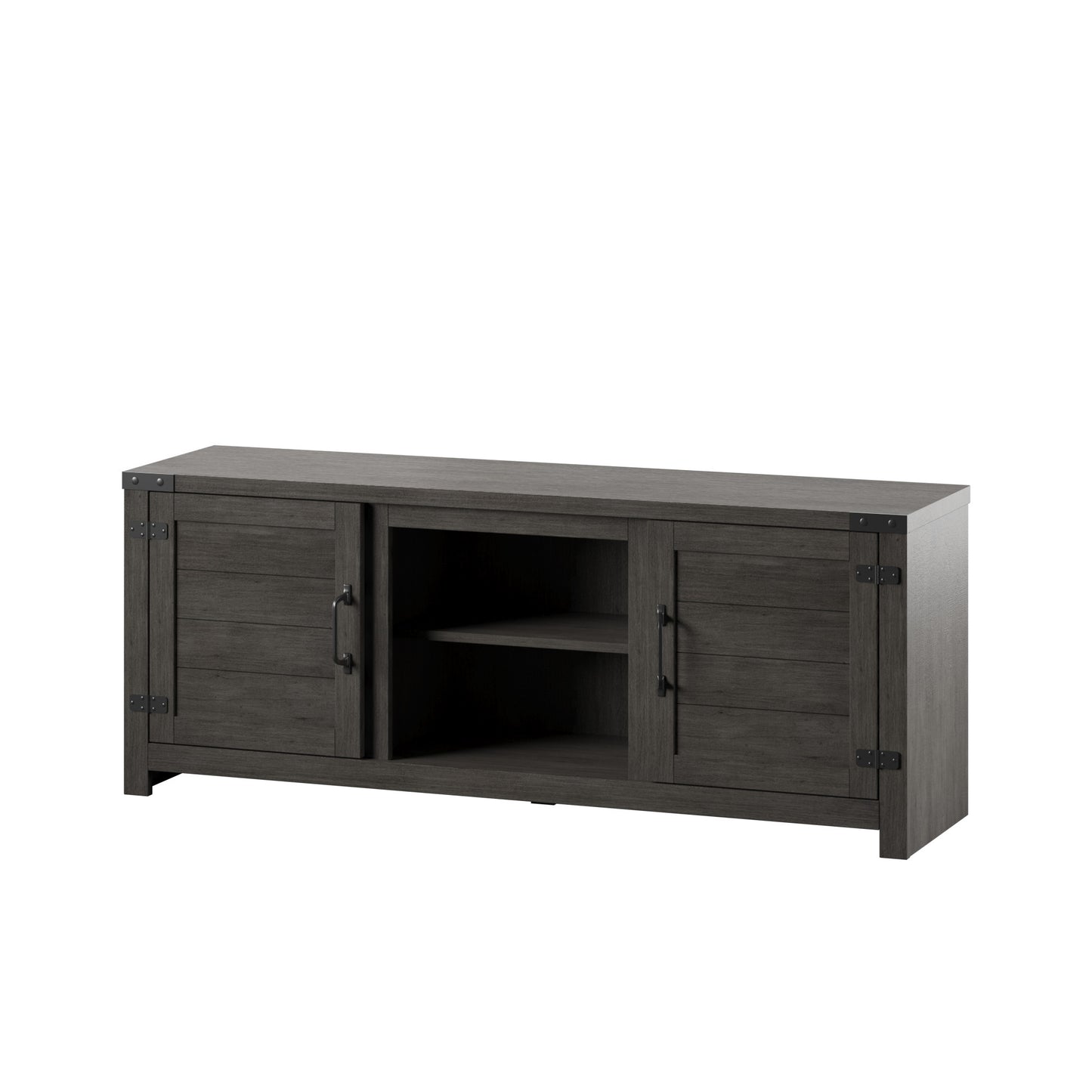 TV Stand for TVs up to 65" with Planked Doors and Nail Head Details