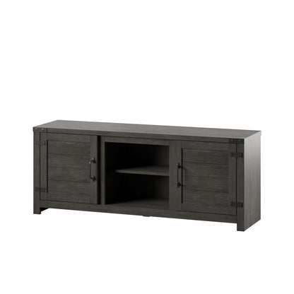 TV Stand for TVs up to 65" with Planked Doors and Nail Head Details