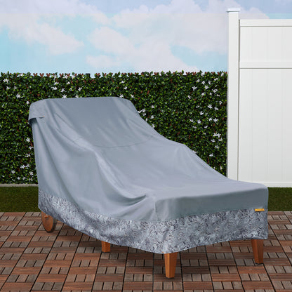 Vera Bradley by Classic Accessories Water-Resistant Patio Chaise Lounge Cover, 78 x 34 x 34 Inch, Rain Forest Toile Gray