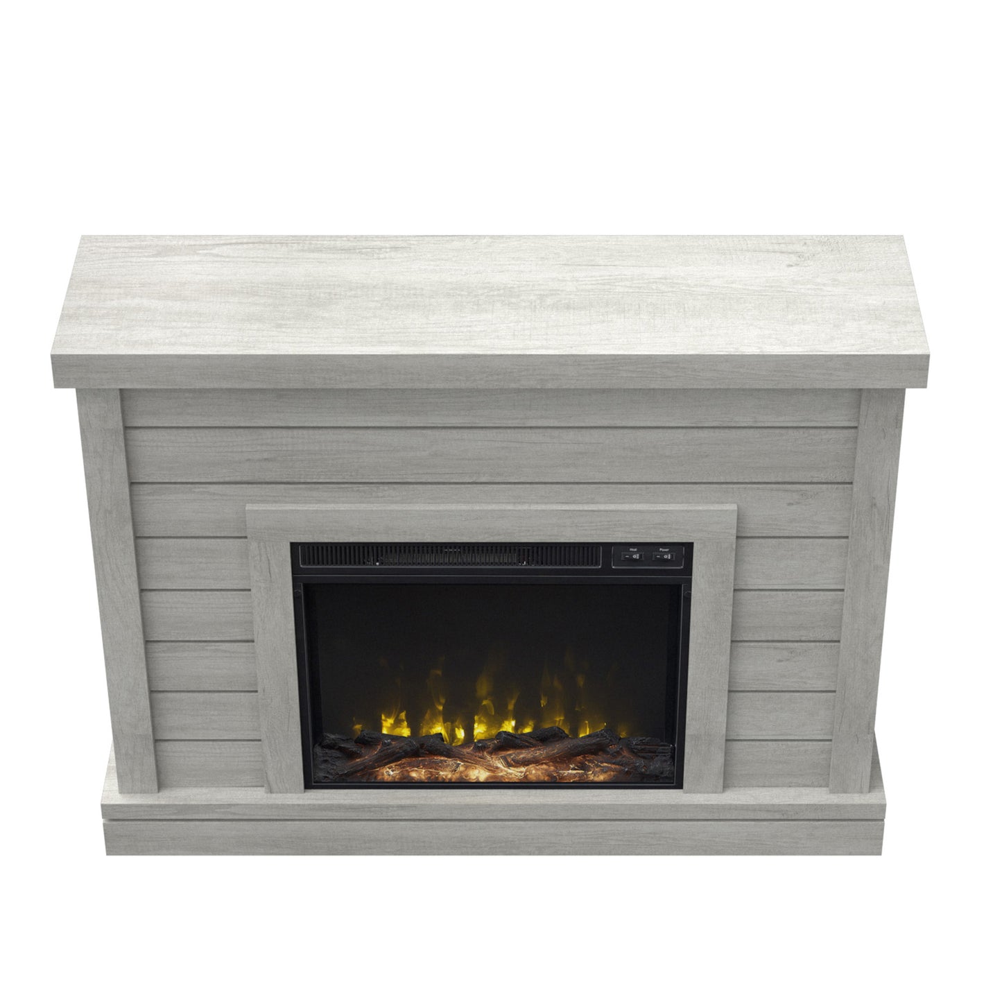Shiplap Wall Mantel Electric Fireplace
