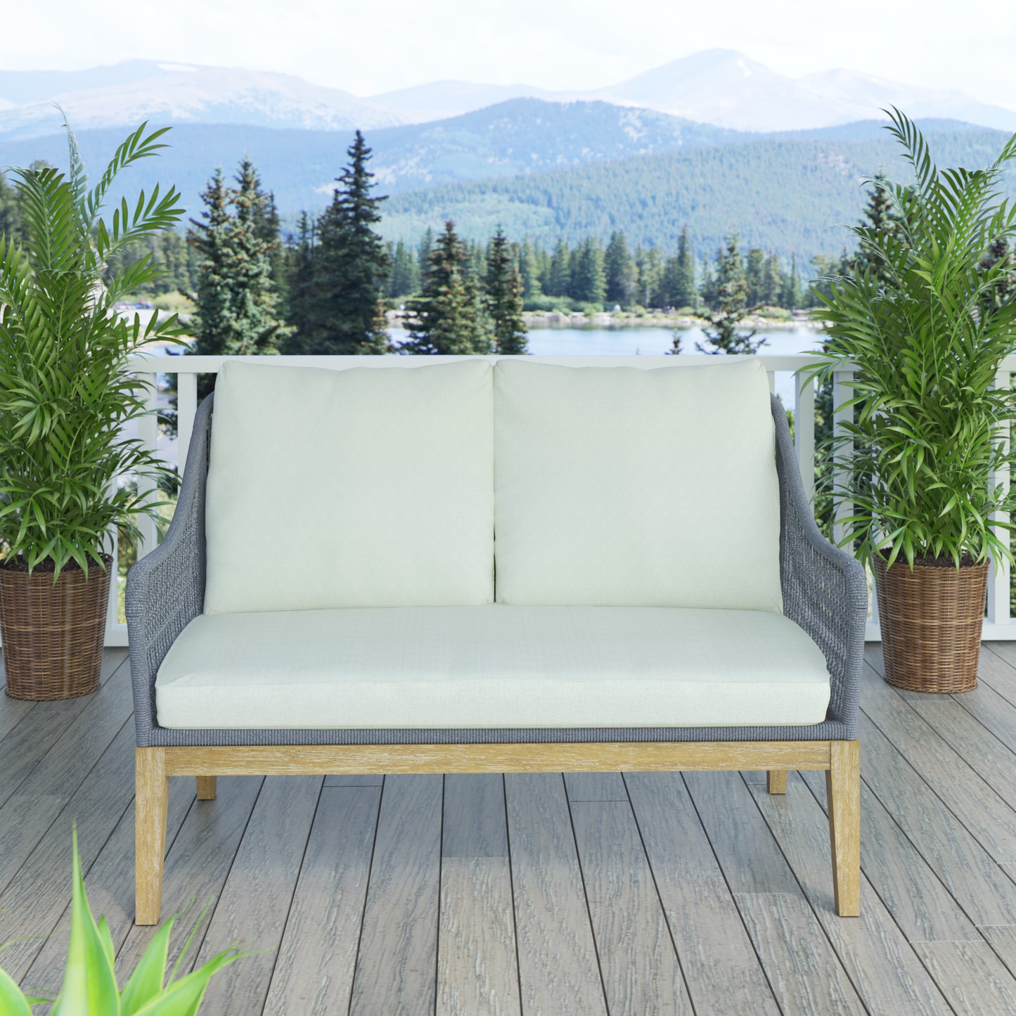 TK Classics Outdoor Loveseat for 2 People with Cushions
