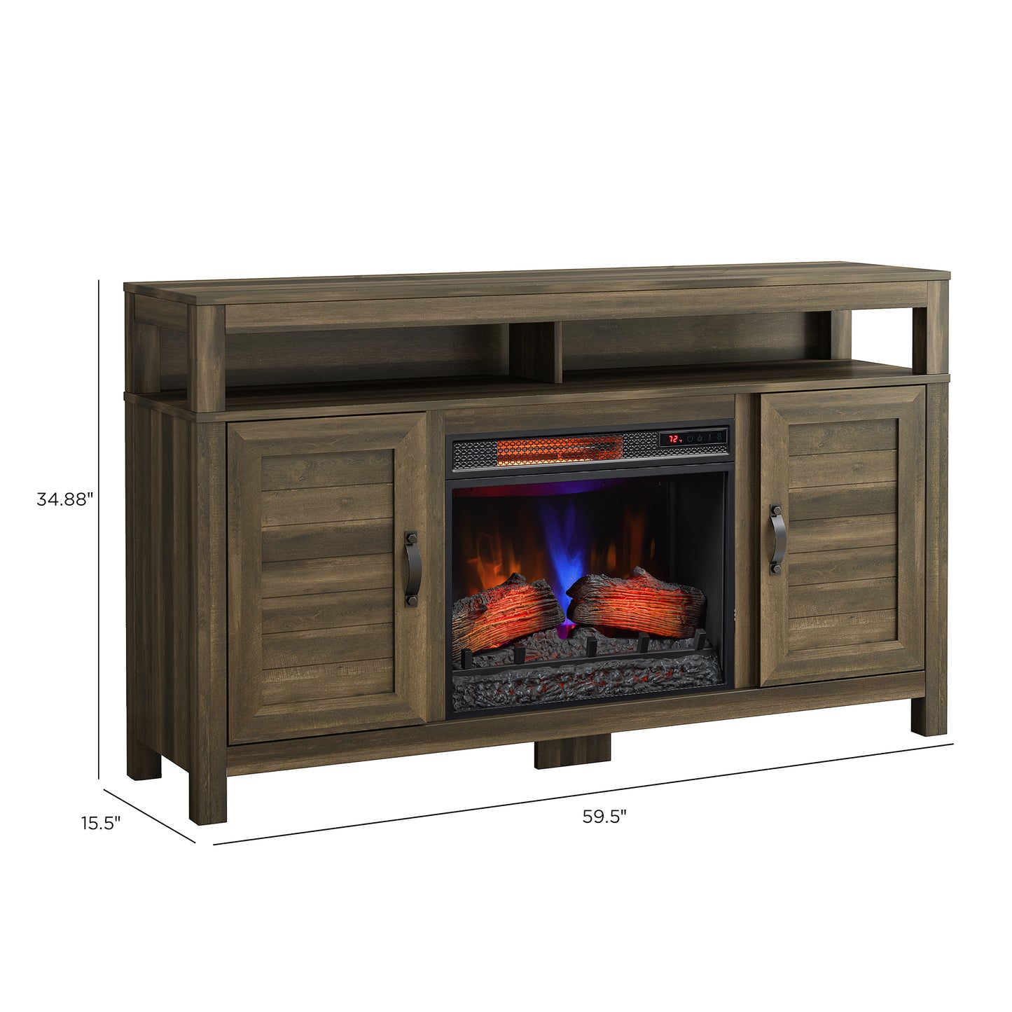 Twin Star Home® 60” TV Stand with Classicflame® Electric Fireplace