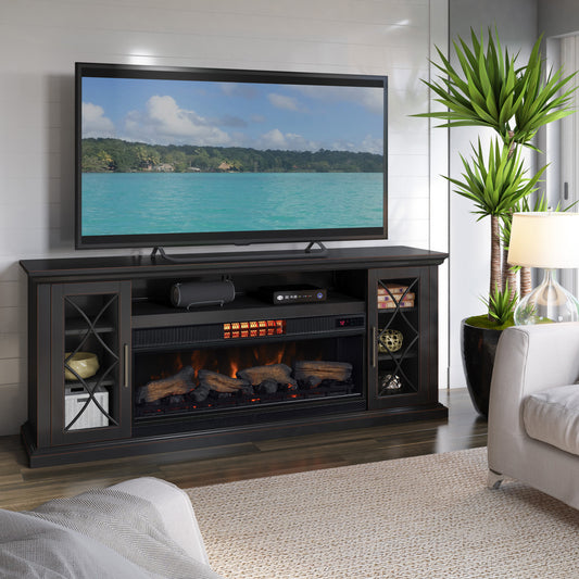 Tresanti® Millbrae TV Console with ClassicFlame® CoolGlow™ 2-in-1 electric fireplace and fan
