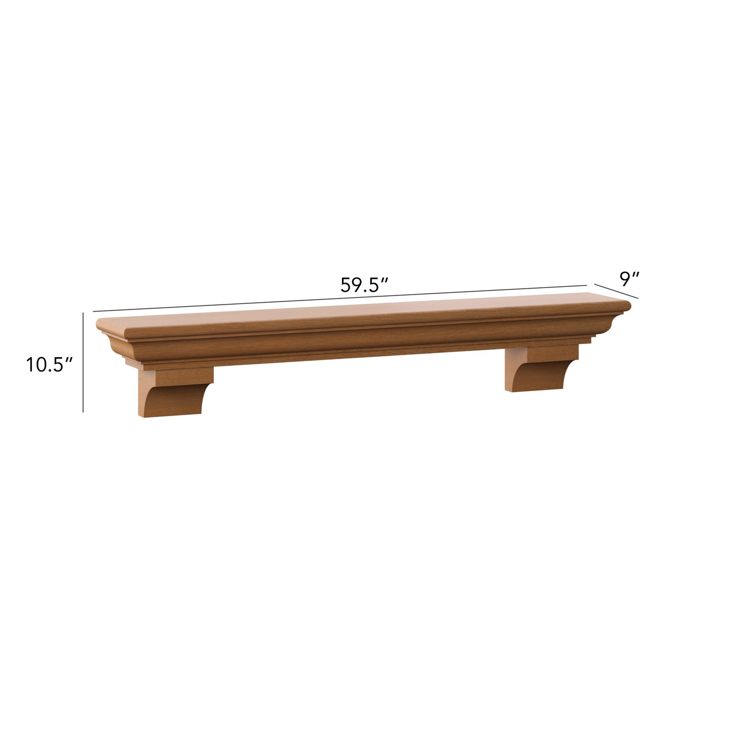 60" Mantel Shelf with Optional Corbels
