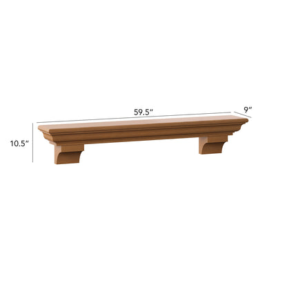 60" Mantel Shelf with Optional Corbels