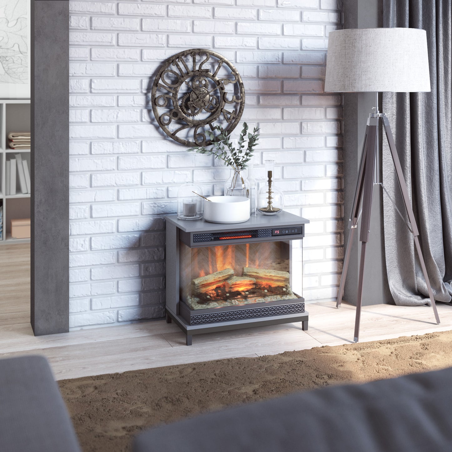 PanoGlow® Wall Mantel Electric Fireplace