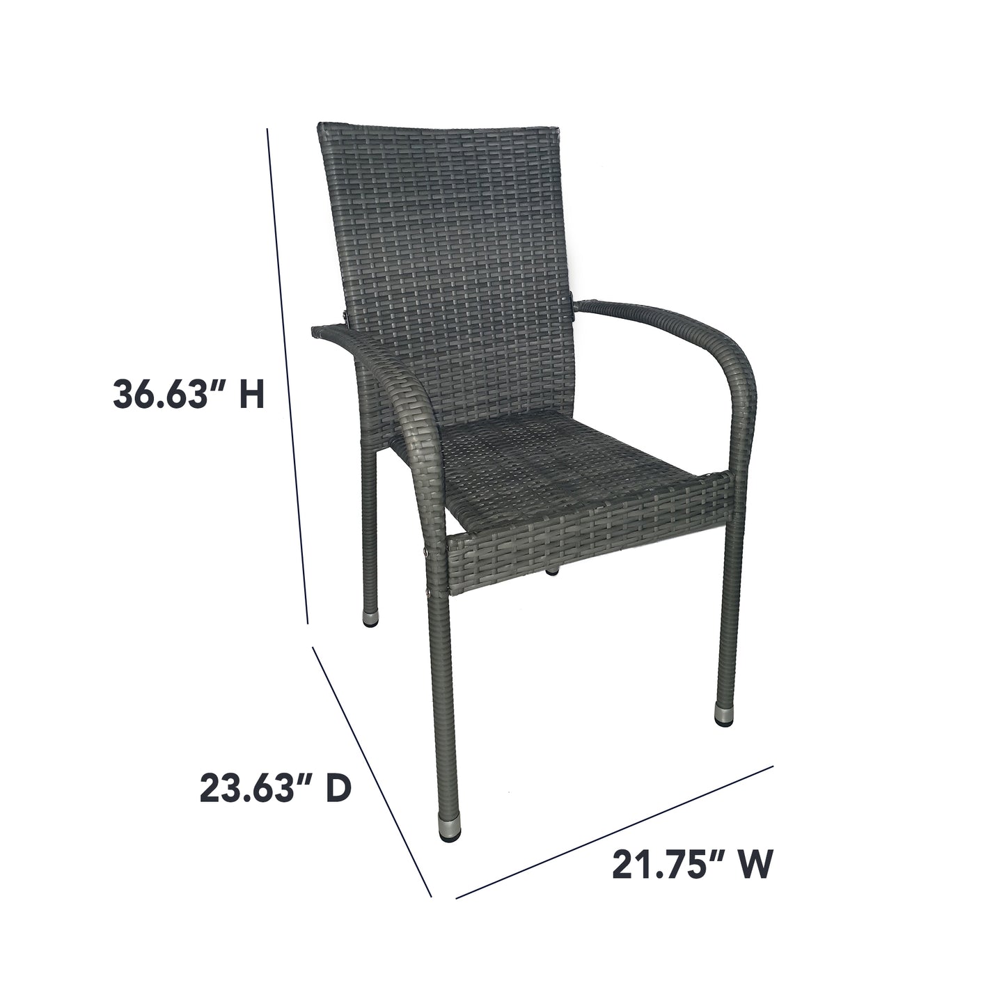 TK Classics Outdoor Wicker Dining Arm Chairs, Set of 2