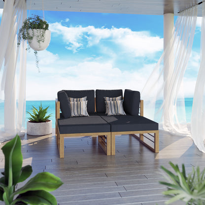 TK Classics 4 Piece Aluminum Outdoor Sectional Sunbed