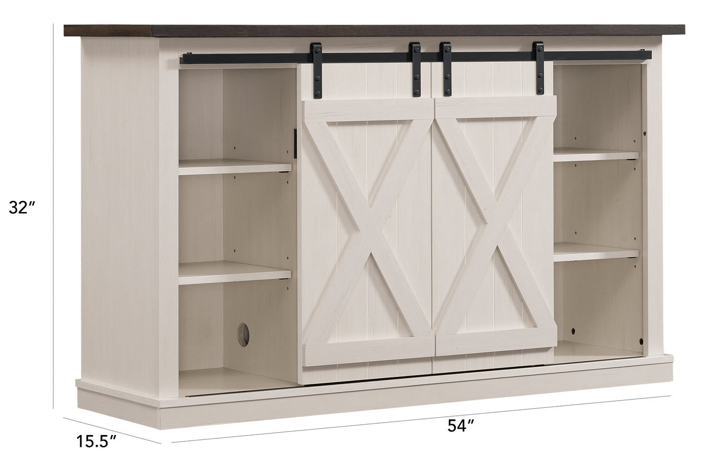 Cottonwood TV Stand for TVs up to 60 inches with Sliding Barn Doors