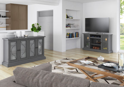 Twin Star Home Sideboard with Frosted Glass Doors