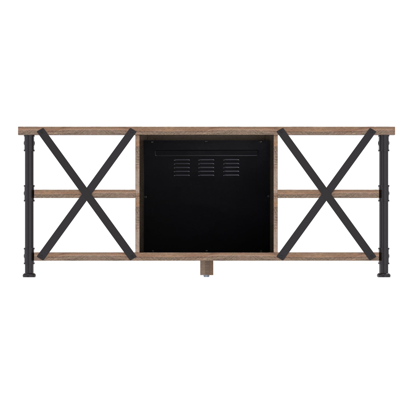 Irondale TV Stand for TVs up to 65" with Electric Fireplace, Autumn Driftwood