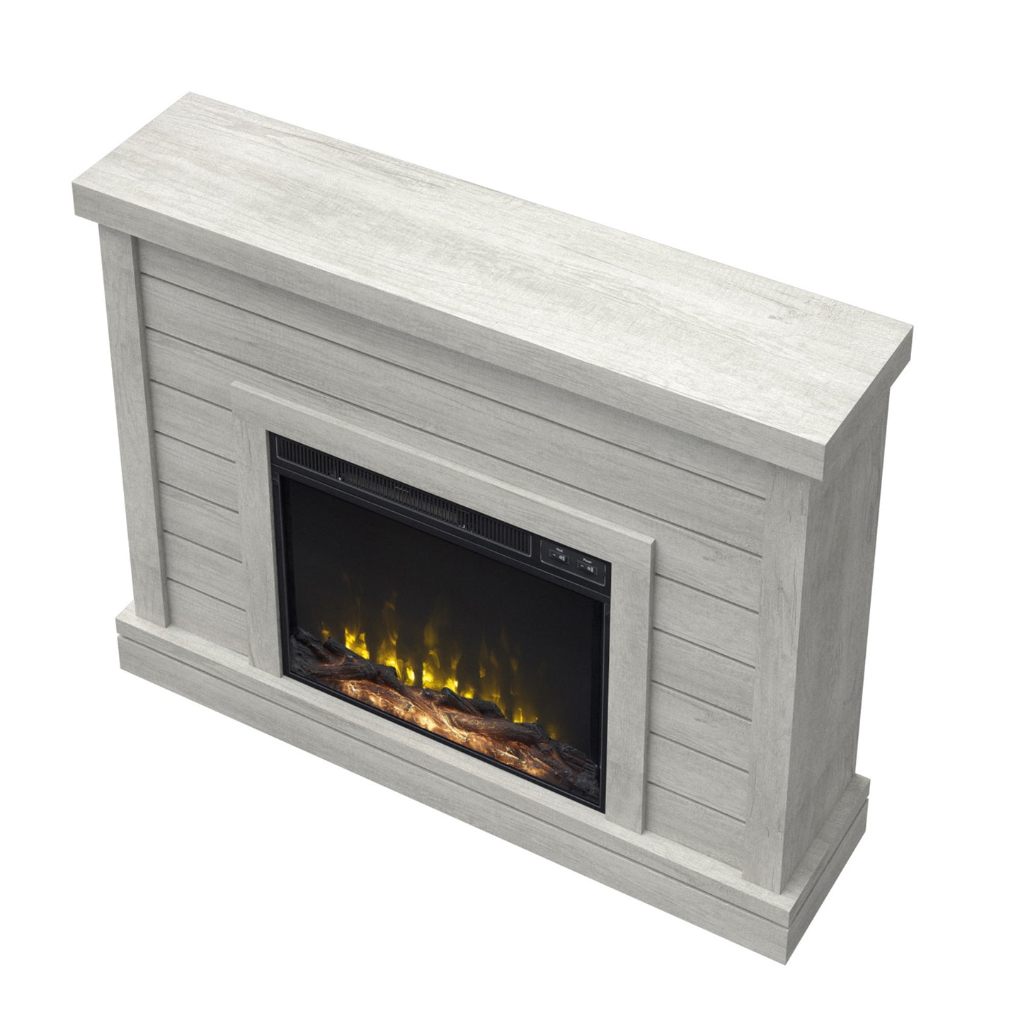 Shiplap Wall Mantel Electric Fireplace