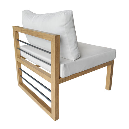 TK Classics Outdoor Aluminum Armless Sofa Seats, Set of 2