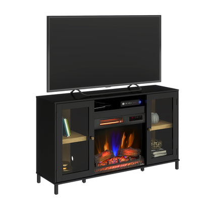 duraflame® Nathan 54" Electric Fireplace TV Stand with Glass Door Cabinets