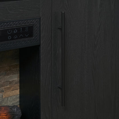 Chantelle 70” Modern Curved TV Stand with duraflame® Smart Electric Fireplace, Alexa Voice & App Control