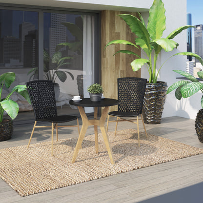 TK Classics 3 Piece Outdoor Dining Set with Tapered Legs