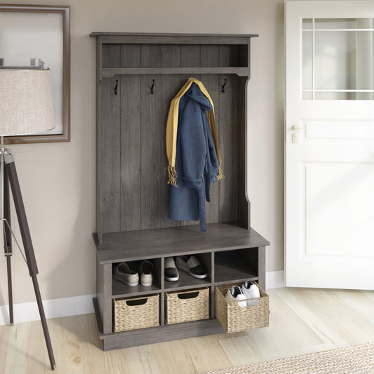 Hall Tree with Open Storage and Included Baskets