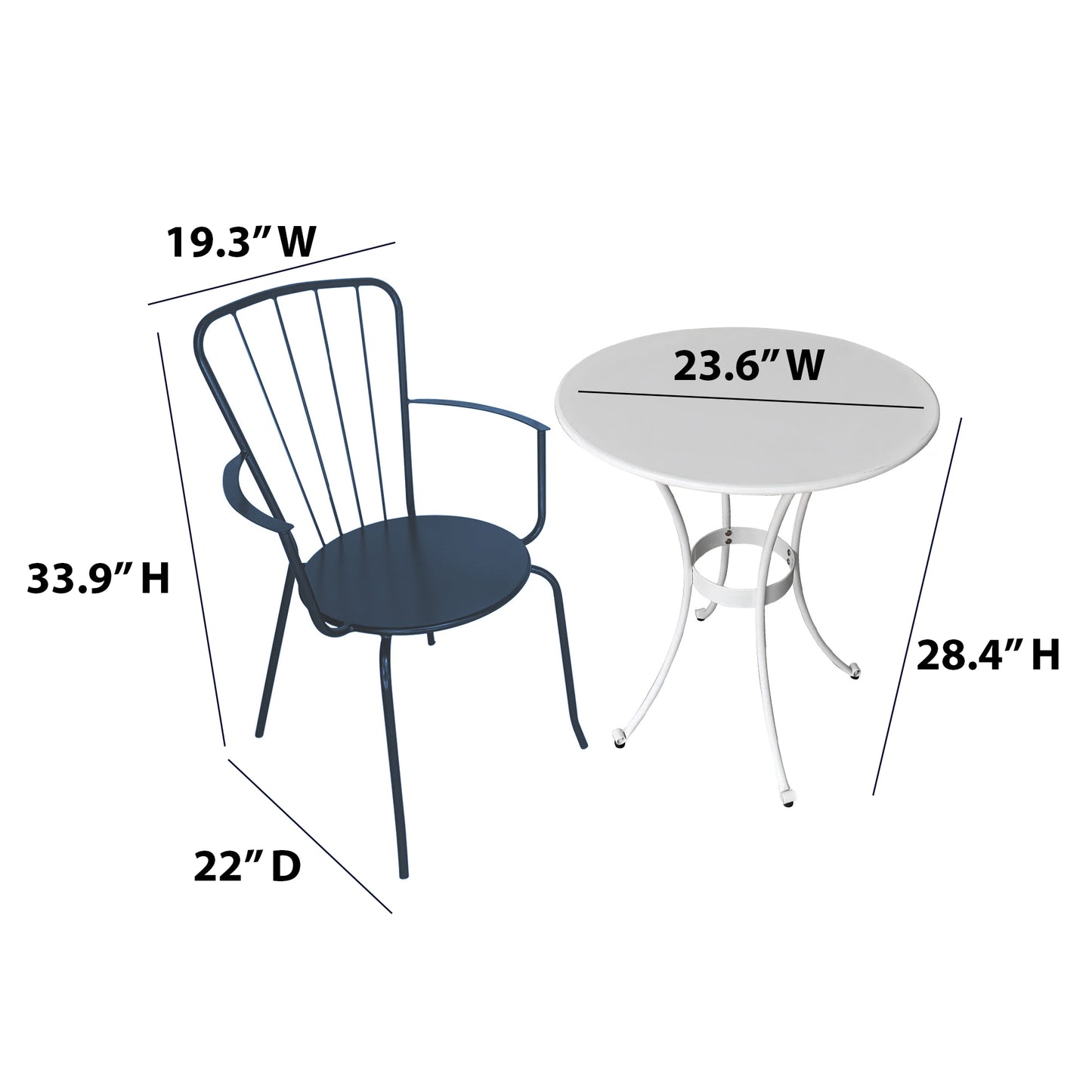 TK Classics 3 Piece Outdoor Dining Set