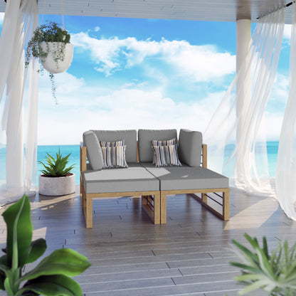 TK Classics 4 Piece Aluminum Outdoor Sectional Sunbed