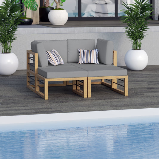 TK Classics 4 Piece Aluminum Outdoor Sectional Sunbed