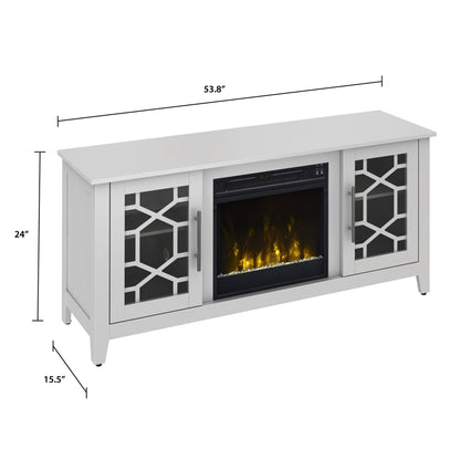 Clarion TV Stand for TVs up to 60" with 18" Electric Fireplace, Pure White