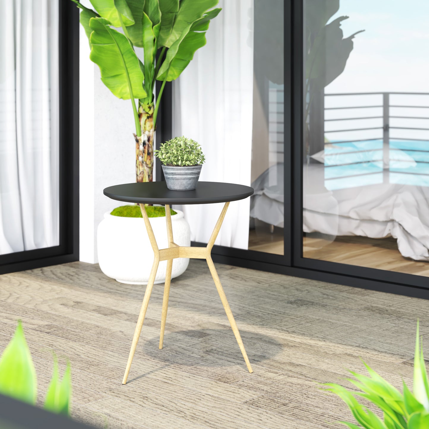 TK Classics 24” Outdoor Dining Table with Tapered Legs