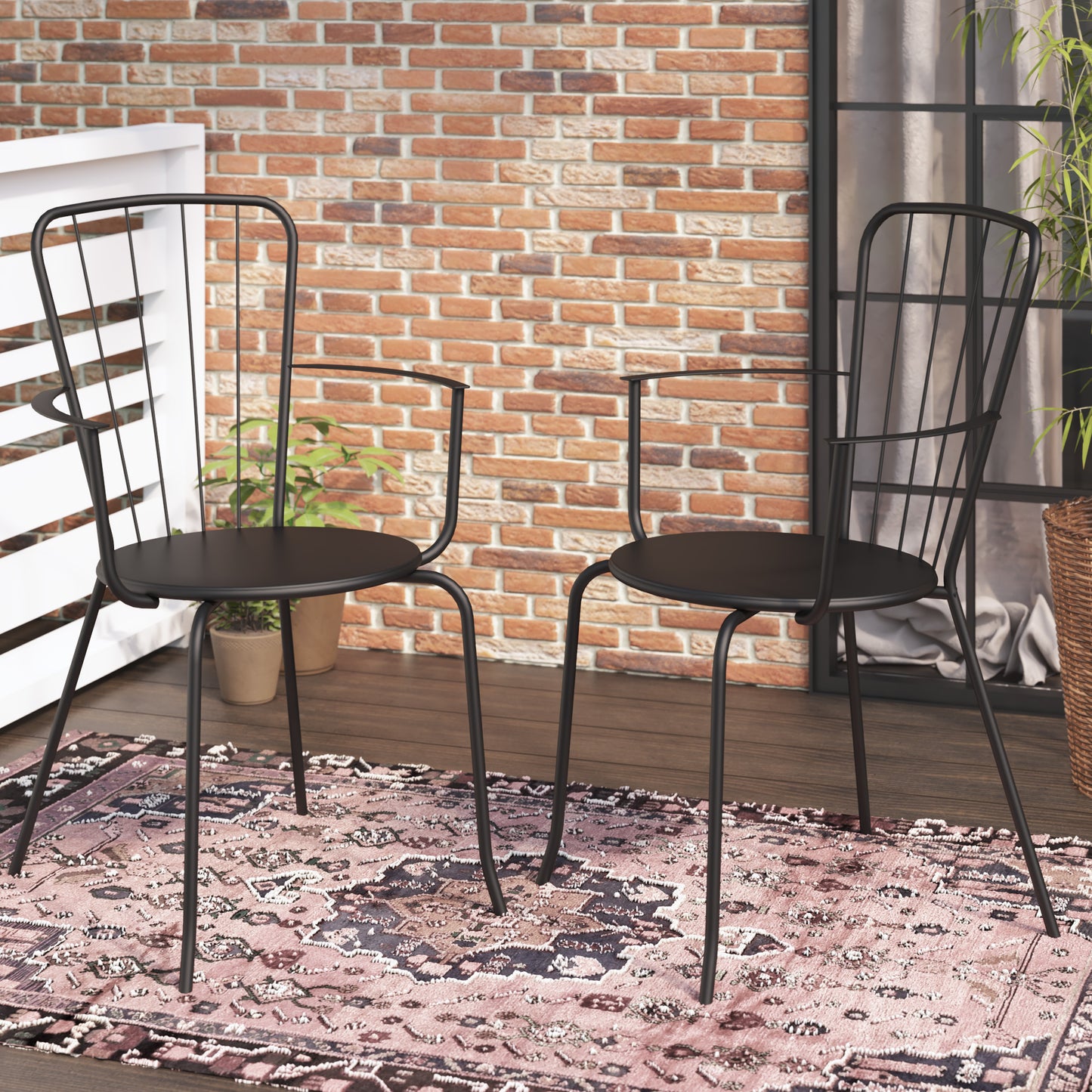 TK Classics Outdoor Dining Chairs, Set of 2