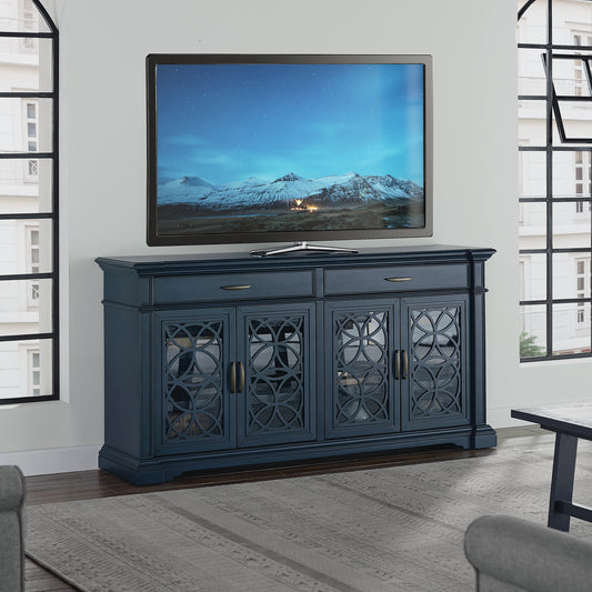 Tresanti® Luna Media Console with Double Glass Door Storage