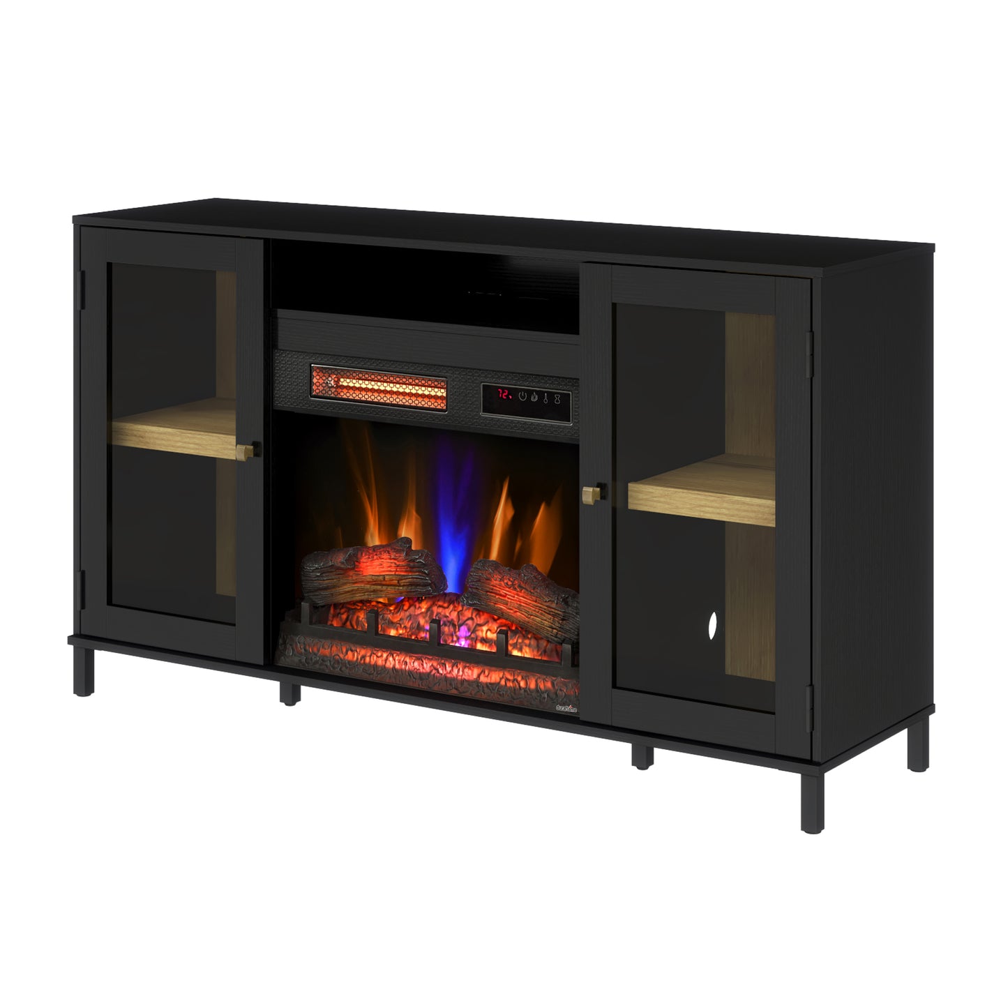 duraflame® Nathan 54" Electric Fireplace TV Stand with Glass Door Cabinets