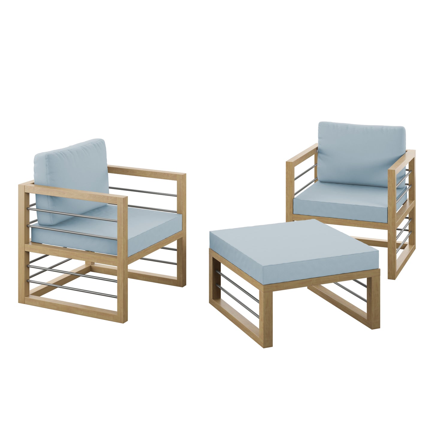 TK Classics 3 Piece Aluminum Outdoor Conversation Set