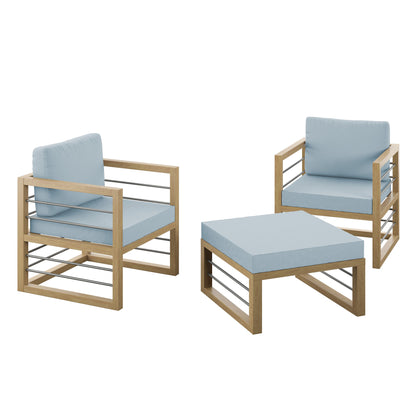 TK Classics 3 Piece Aluminum Outdoor Conversation Set