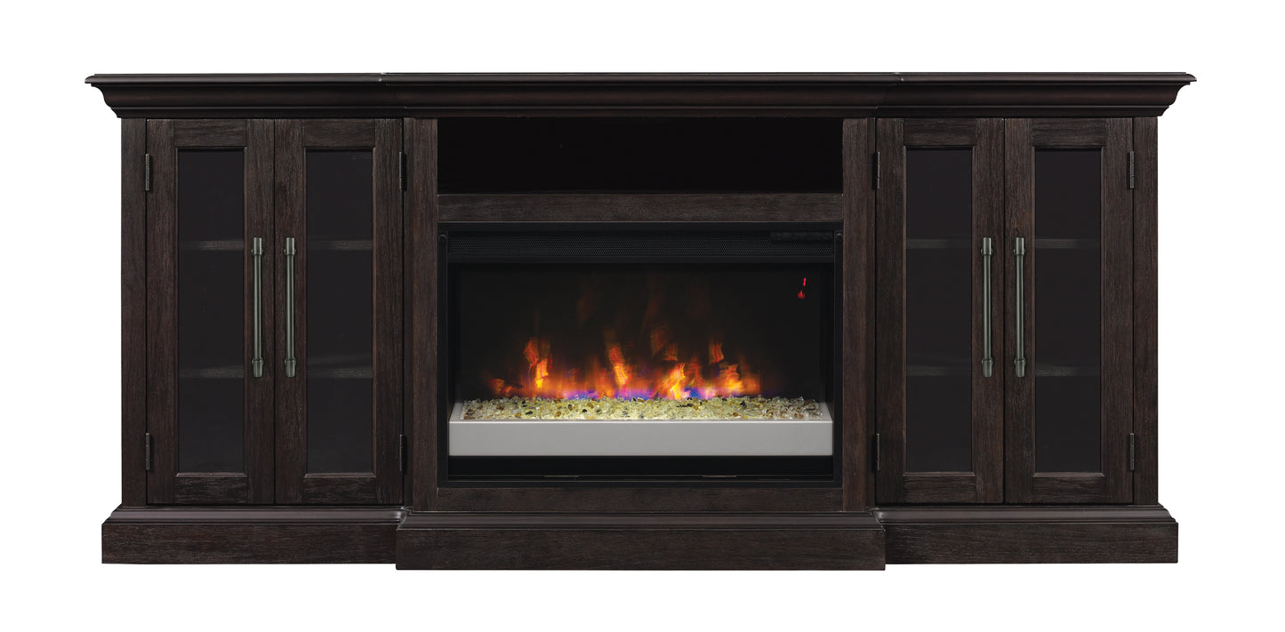 Grand TV Stand for TVs up to 80", Espresso Pine (Electric Fireplace Insert sold separately)