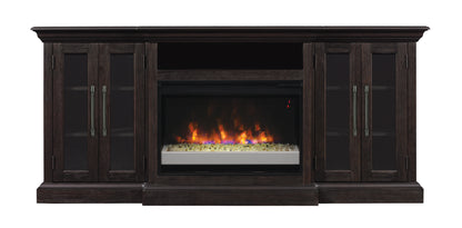 Grand TV Stand for TVs up to 80", Espresso Pine (Electric Fireplace Insert sold separately)