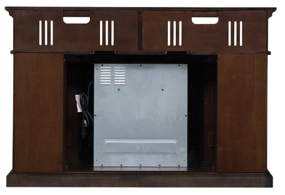 Lakeland TV Stand for TVs up to 65", Roasted Cherry (Electric Fireplace Insert sold separately)