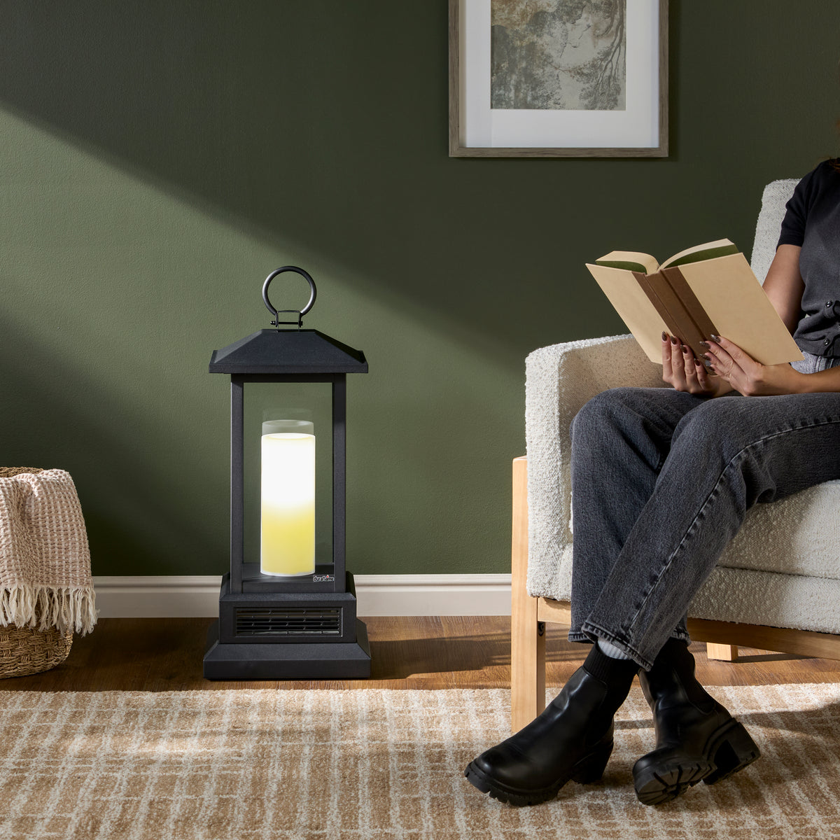 duraflame® 28" Electric Lantern Heater with Remote, Black