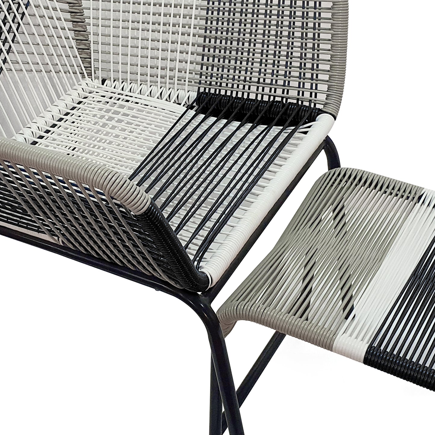 TK Classics Outdoor Wicker Contemporary Lounge Chair with Ottoman