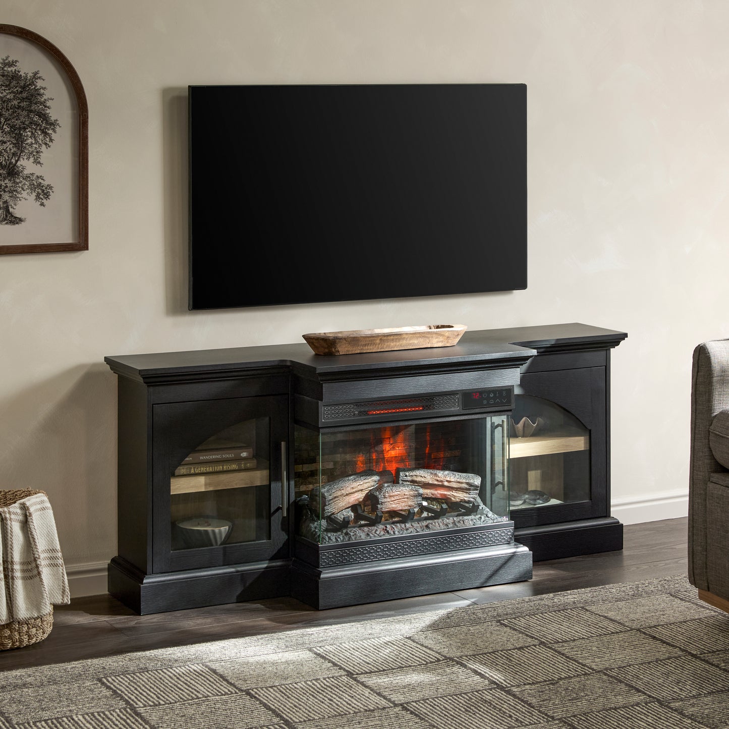 duraflame® 60" Smart Electric Fireplace TV Stand, Alexa Voice & App Control