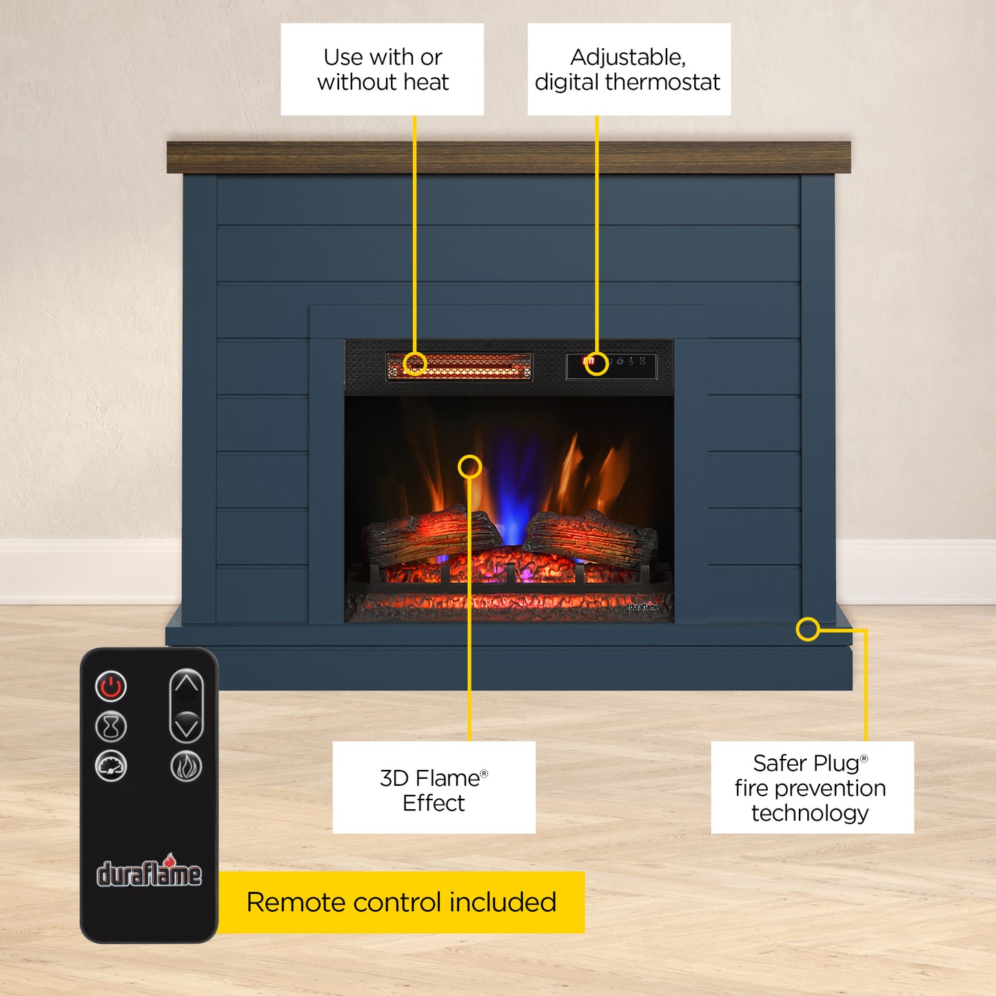 duraflame® Shiplap Wall Mantel Electric Fireplace